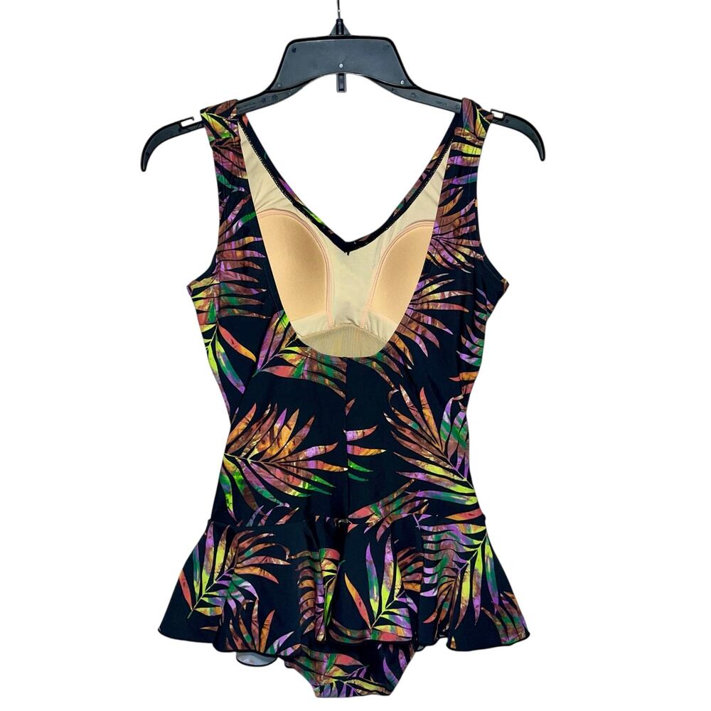 Ceeb One Piece Swimsuit Skirt Palm Leaf Tummy Control - Picture 3 of 10